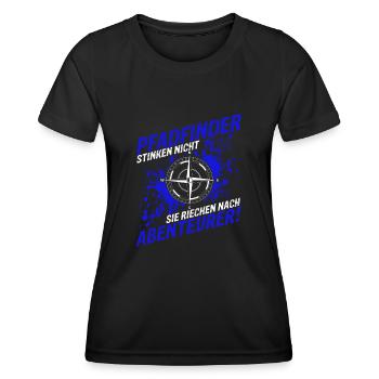 Pfadfinder Stinken Nicht Sie Riechen Nach Abenteue - Frauen Funktions-T-Shirt - Schwarz - Vorne - AI Model Female 172 light (172cm)