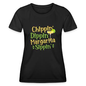 Chippin' Dippin' Margarita Sippin' Margarita Drink - T-shirt sport Femme - noir - Devant - AI Model Female 172 light (172cm)