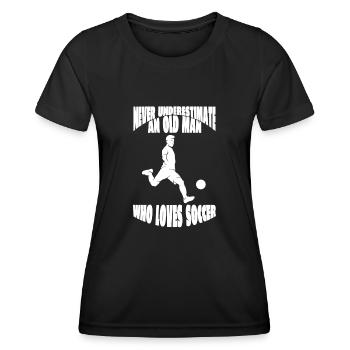 Fußballspieler Fußballmannschaft Fußballdesign - Frauen Funktions-T-Shirt - Schwarz - Vorne - AI Model Female 172 light (172cm)