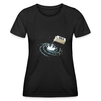 Voie lactée mignon drôle d’astronomie spatiale pour astronome - T-shirt sport Femme - noir - Devant - AI Model Female 172 light (172cm)