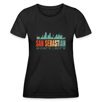 San Sebastian - Frauen Funktions-T-Shirt - Schwarz - Vorne - AI Model Female 172 light (172cm)