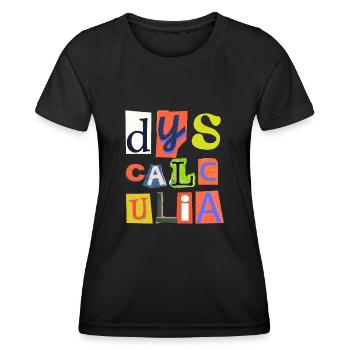 SPED Neurodiversité Dyscalculie - T-shirt sport Femme - noir - Devant - AI Model Female 172 light (172cm)