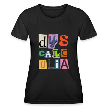 SPED Neurodiversité Dyscalculie - T-shirt sport Femme - noir - Devant - AI Model Female 172 light (172cm)