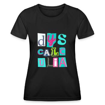 SPED Neurodiversité Dyscalculie - T-shirt sport Femme - noir - Devant - AI Model Female 172 light (172cm)