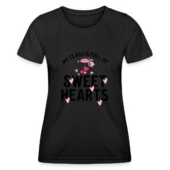 My Class Is Full Of Sweethearts - Women's Functional T-Shirt - black - Front - AI Model Female 172 light (172cm)