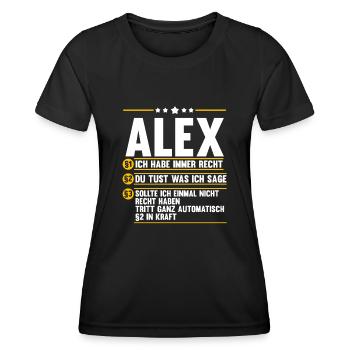 Alex - Frauen Funktions-T-Shirt - Schwarz - Vorne - AI Model Female 172 light (172cm)