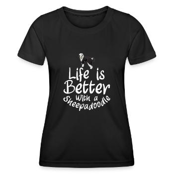 Sheepadoodle Doodle Dog - Women's Functional T-Shirt - black - Front - AI Model Female 172 light (172cm)