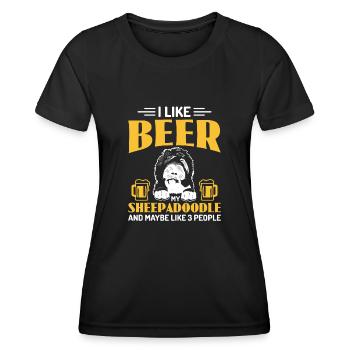Sheepadoodle Doodle Dog - T-shirt sport Femme - noir - Devant - AI Model Female 172 light (172cm)
