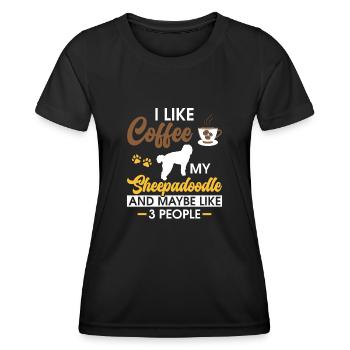 Sheepadoodle Doodle Dog - T-shirt sport Femme - noir - Devant - AI Model Female 172 light (172cm)