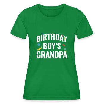 Birthday boy Grandpa building blocks - Women's Functional T-Shirt - kelly green - Front - AI Model Female 172 dark (172cm)