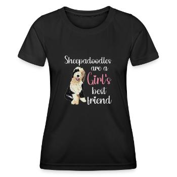 Sheepadoodle Doodle Dog - Women's Functional T-Shirt - black - Front - AI Model Female 172 light (172cm)