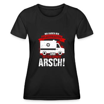Pflasterlaster Krankenwagen Bester Job Krankenwage - Frauen Funktions-T-Shirt - Schwarz - Vorne - AI Model Female 172 light (172cm)