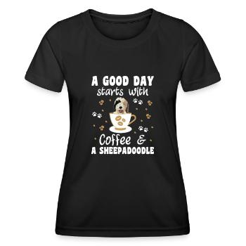 Sheepadoodle Doodle Dog - Women's Functional T-Shirt - black - Front - AI Model Female 172 light (172cm)
