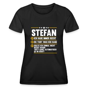 Stefan - Frauen Funktions-T-Shirt - Schwarz - Vorne - AI Model Female 172 light (172cm)