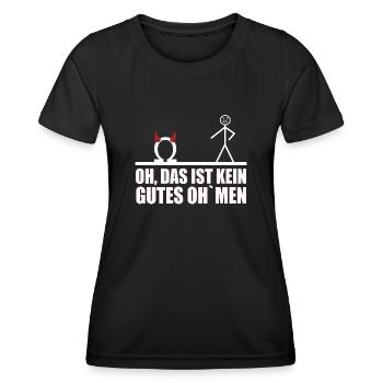 Lustiges Strichmännchen kein gutes omen - Frauen Funktions-T-Shirt - Schwarz - Vorne - AI Model Female 172 light (172cm)