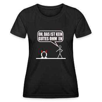 Drôle de figure de bâton Pas un bon présage - T-shirt sport Femme - noir - Devant - AI Model Female 172 light (172cm)