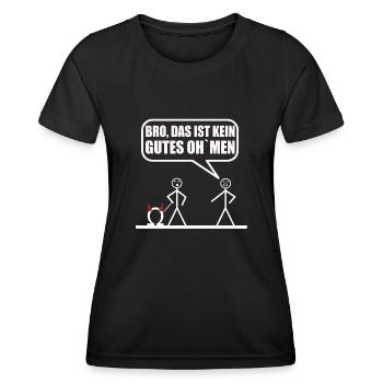 Lustiges Strichmännchen kein gutes omen - Frauen Funktions-T-Shirt - Schwarz - Vorne - AI Model Female 172 light (172cm)