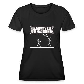 Funny stick figure - Women's Functional T-Shirt - black - Front - AI Model Female 172 light (172cm)