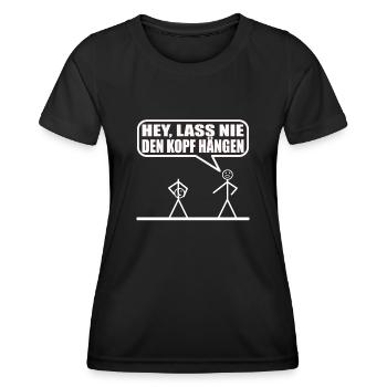 Funny stick figure - Women's Functional T-Shirt - black - Front - AI Model Female 172 light (172cm)