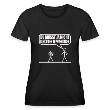Funny stick figure - Women's Functional T-Shirt - black - Front - AI Model Female 172 light (172cm)