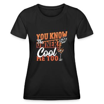 You Know The Owner? Cool Me Too Bartender - Frauen Funktions-T-Shirt - Schwarz - Vorne - AI Model Female 172 light (172cm)