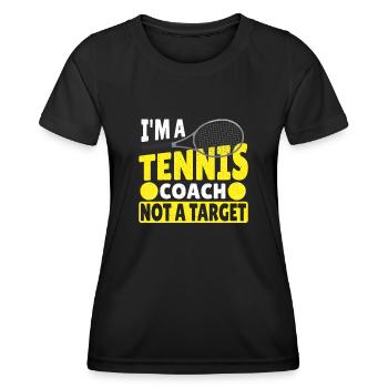 I'm A Tennis Coach Not A Target Tennis Player - Frauen Funktions-T-Shirt - Schwarz - Vorne - AI Model Female 172 light (172cm)