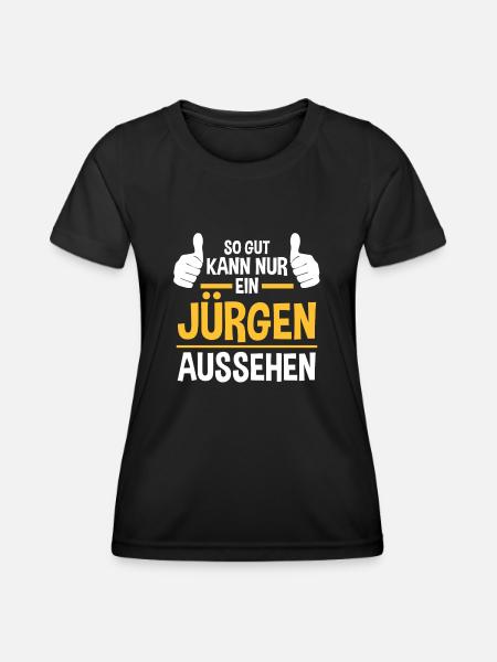 Jürgen - Frauen Funktions-T-Shirt - Schwarz