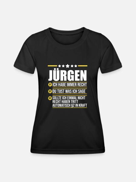 Jürgen - Frauen Funktions-T-Shirt - Schwarz