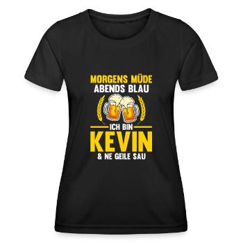 Kevin - Frauen Funktions-T-Shirt - Schwarz - Vorne - AI Model Female 172 light (172cm)