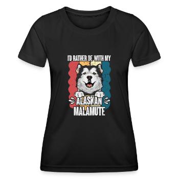 Alaskan Malamute Hund - Frauen Funktions-T-Shirt - Schwarz - Vorne - AI Model Female 172 light (172cm)