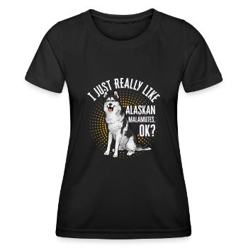 Alaskan Malamute Hund - Frauen Funktions-T-Shirt - Schwarz - Vorne - AI Model Female 172 light (172cm)