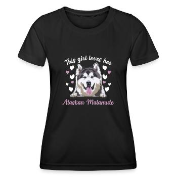 Alaskan Malamute Hund - Frauen Funktions-T-Shirt - Schwarz - Vorne - AI Model Female 172 light (172cm)