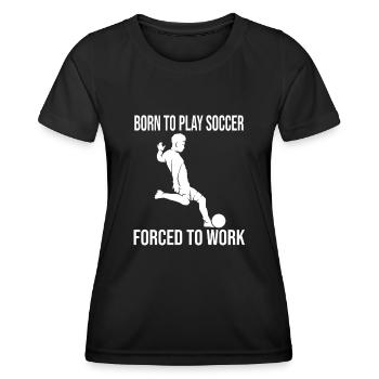 Fußballdesign Fußballspieler Fußballmannschaft - Frauen Funktions-T-Shirt - Schwarz - Vorne - AI Model Female 172 light (172cm)