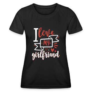 J’aime ma copine - T-shirt sport Femme - noir - Devant - AI Model Female 172 light (172cm)