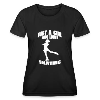 Ice skating Figure skating Figure skating Figure skating - Women's Functional T-Shirt - black - Front - AI Model Female 172 light (172cm)