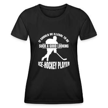 Eishockey Eishockeyspieler Hockeyfan Eishockeyteam - Frauen Funktions-T-Shirt - Schwarz - Vorne - AI Model Female 172 light (172cm)