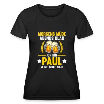 Paul - Frauen Funktions-T-Shirt - Schwarz - Vorne - AI Model Female 172 light (172cm)