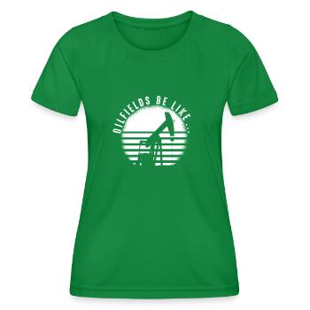 Oil Field Oil Rig - Women's Functional T-Shirt - kelly green - Front - AI Model Female 172 dark (172cm)