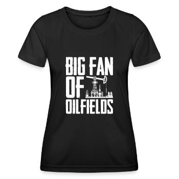 Plate-forme pétrolière de champs pétrolifères - T-shirt sport Femme - noir - Devant - AI Model Female 172 light (172cm)