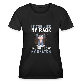 Weight Lifting Power Snatch - Women's Functional T-Shirt - black - Front - AI Model Female 172 light (172cm)