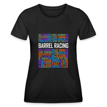 Barrel Racing - Words - Women's Functional T-Shirt - black - Front - AI Model Female 172 light (172cm)