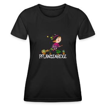 Pflanzenhexe Pflanzen Hexe Zauberei Hexen - Frauen Funktions-T-Shirt - Schwarz - Vorne - AI Model Female 172 light (172cm)