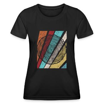 Holz Holzfäller Baumscheibe Tischler - Frauen Funktions-T-Shirt - Schwarz - Vorne - AI Model Female 172 light (172cm)