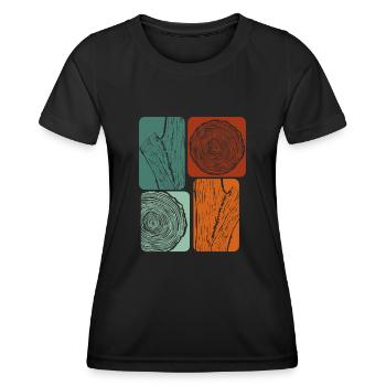 Holz Holzfäller Retro Schreiner Tischler - Frauen Funktions-T-Shirt - Schwarz - Vorne - AI Model Female 172 light (172cm)