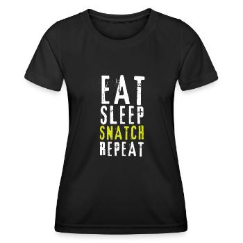 Weight Lifting Power Snatch - Women's Functional T-Shirt - black - Front - AI Model Female 172 light (172cm)