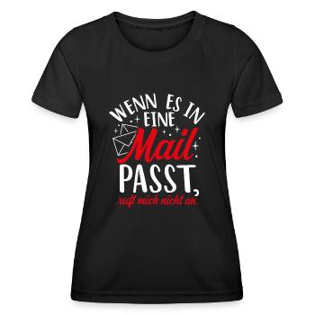 WENN ES IN EINE MAIL PASST, ruft mich nicht an - G - Frauen Funktions-T-Shirt - Schwarz - Vorne - AI Model Female 172 light (172cm)