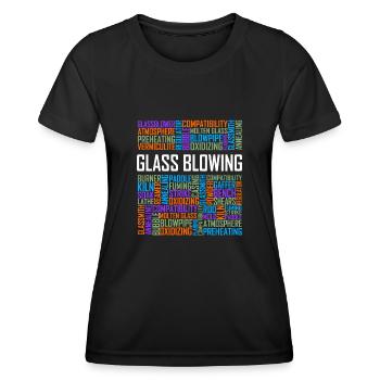 Glass Blowing - Words - Women's Functional T-Shirt - black - Front - AI Model Female 172 light (172cm)