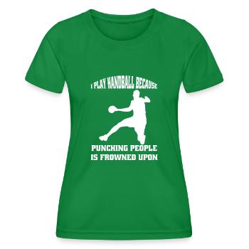 Handball fan Handball player Handball Handball team - Women's Functional T-Shirt - kelly green - Front - AI Model Female 172 dark (172cm)