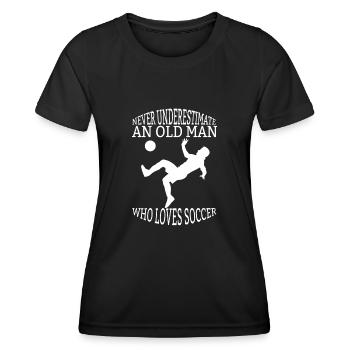 Fußballmannschaft Fußballspieler Fußballdesign - Frauen Funktions-T-Shirt - Schwarz - Vorne - AI Model Female 172 light (172cm)