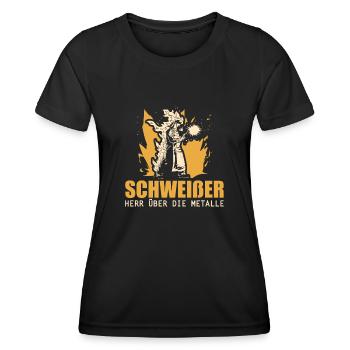 Schweißer Schlosser Metall Schweier - Frauen Funktions-T-Shirt - Schwarz - Vorne - AI Model Female 172 light (172cm)